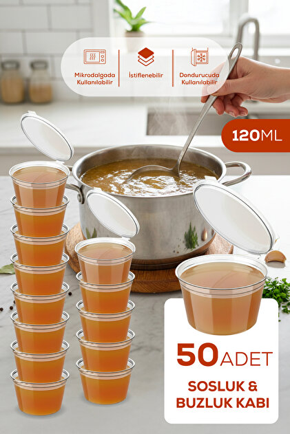 50’li Dondurucuya Uygun Saklama Kabı – 120 ml İlik, Tavuk Suyu, Sos Saklama Kabı