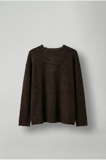 Men's Wool Relax Fit Knitwear Sweater Brown