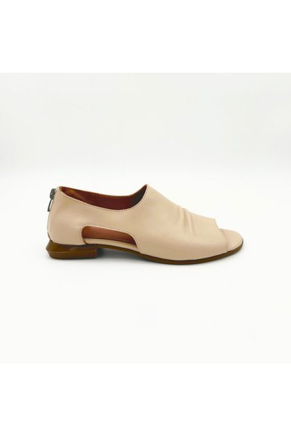 Beige Leather Open Toe Sandals