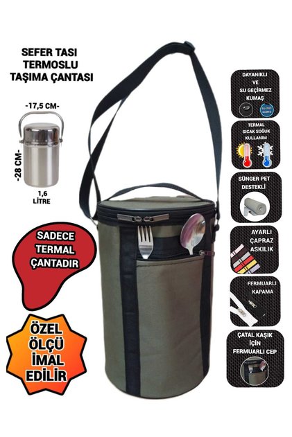SEVBAGS SEFERTASI TERMOSLU TAŞIMA ÇANTASI 1,6 LİTRE