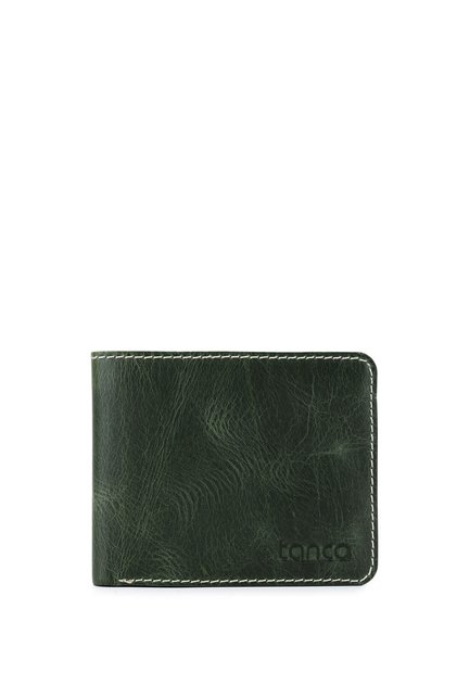 Men's Genuine Leather Green Wallet