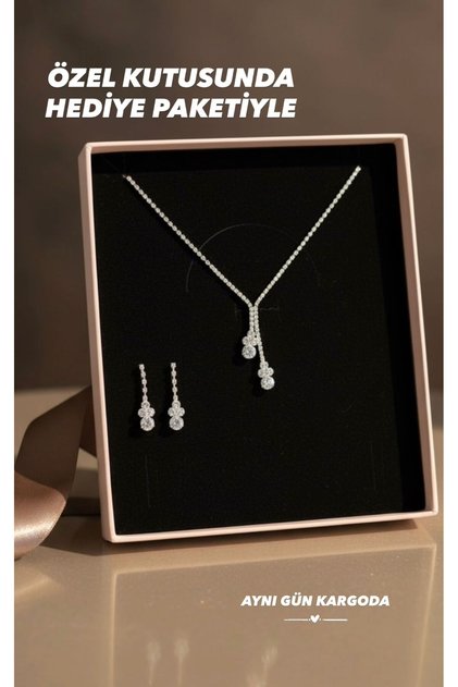 Melina Jewelry Set Necklace Earrings Gift Set Wedding Engagement Promise Wedding Jewelry Set