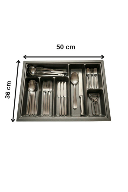 36X50 Drawer-Mounted Anthracite Cutlery Holder Free Cutting (Can Be Cut up to 33X47 cm)