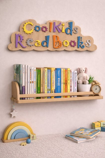 Cool Kids Read Books Yazılı Duvar Dekorasyon Ürünü Çocuk Odası Bebek Odası