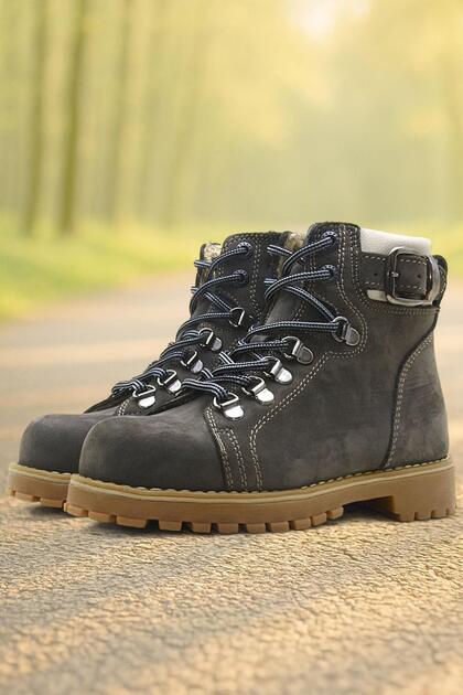 Griffon Genuine Leather Zippered Winter Unisex Children's Boots