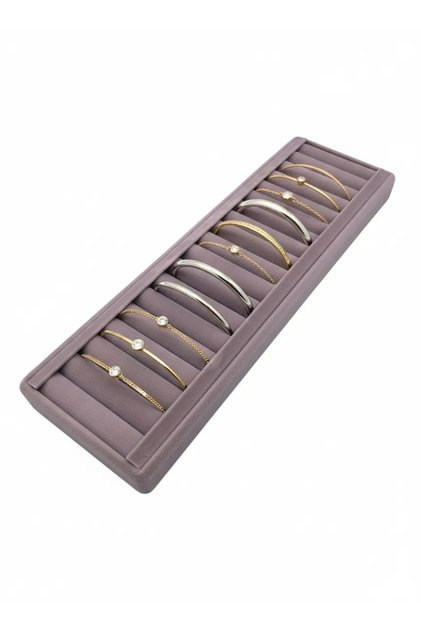 Domestic Production Suede Coated Lilac Color Hot Dog Bracelet-Handcuff Plate