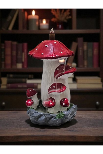 Modern Dekoratif Mantar Geri Akış Tütsülük 18Cm