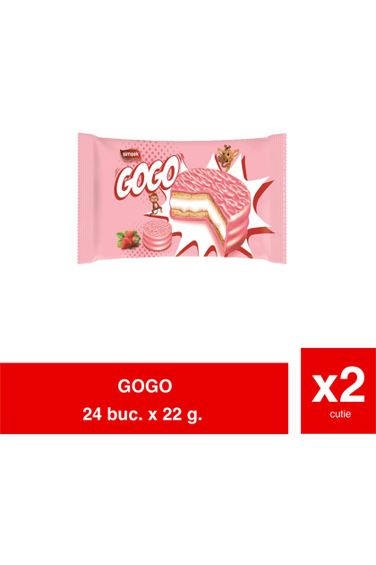 GoGo Μπισκότο Φράουλα 2 x 24 τεμάχια x 22 γρ.