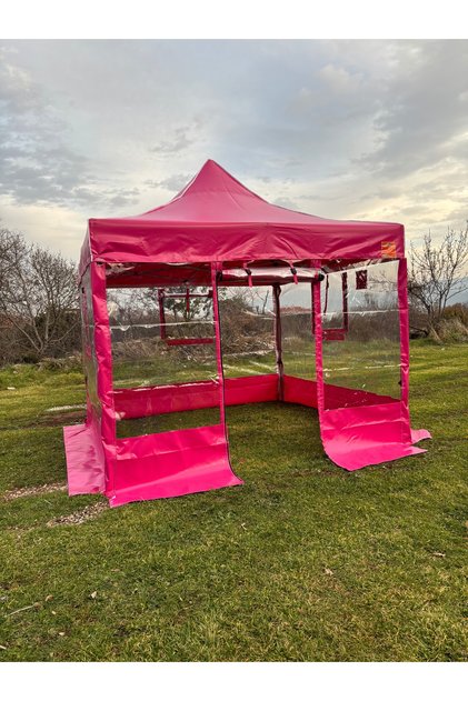3x3 gazebo kış bahçesi nadir pembe renk standart model