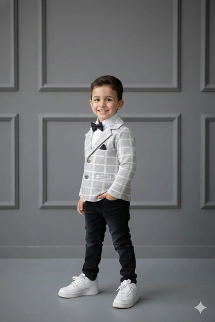 Boys' Sports Jacket with Shirt and Pants 3 Piece Premium Set