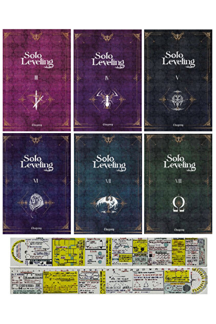Solo Leveling 3-4-5-6-7-8. Ciltler Roman Seti + Özel Cetvel