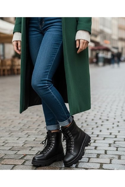 Black Women's Genuine Leather Zippered Daily Casual Winter Snow Boots Postal Boots Shoes