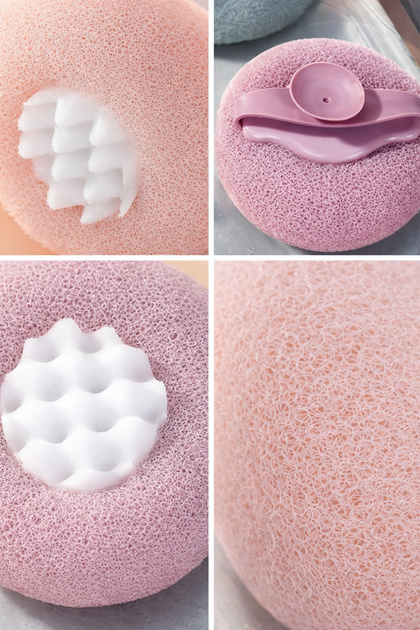 Ecuy Vantuzlu Banyo Masaj Süngeri Peeling Etkili Vücut Kesesi