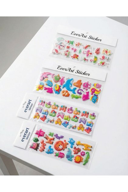 Sticker Sevimli Karakterler Çocuk Sticker 4Adet Sticker