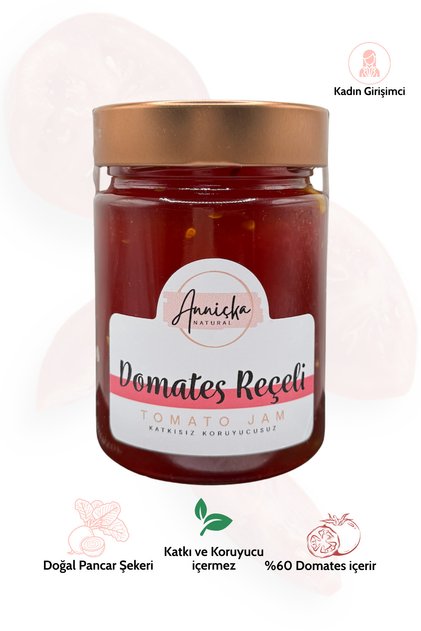 Bademli Domates Reçeli 400 g - Katkısız, Ev Yapımı, Gurme Lezzet