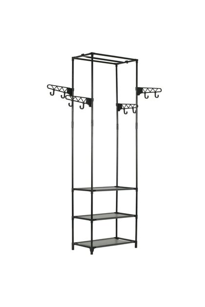 Clothes Rack Steel and Non-woven Fabric 55x28.5x175 cm Black