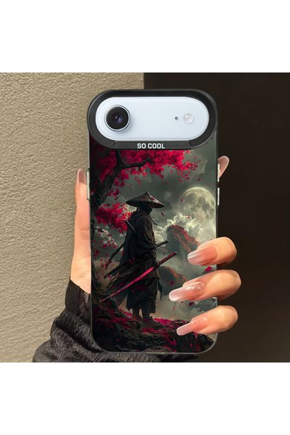 iPhone 17 Air Compatible Dirt-Resistant Samurai Visual Print Pattern Phone Case Mk01A