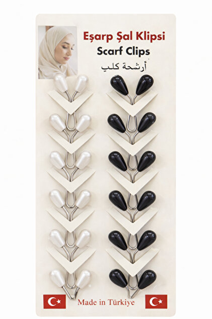 Pearl Scarf Clip, Scarf Pin 12 Pieces