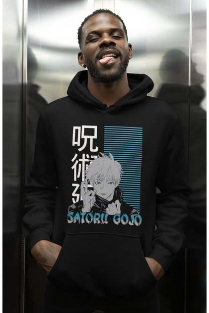 Satoru Gojo Printed Unisex Oversized Jujutsu Kaisen Anime Tv Series Character Hoodie
