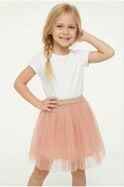 Salmon Glitter Girls' Tutu Skirt for April 23, October 29, May 19 Weddings, Birthdays and Parties