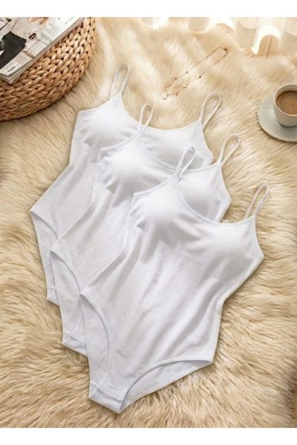 3-Pack Advantage Package - 95% Cotton String Strap Snap-On Bodysuit - Stretchy & Non-Sweating Fabric