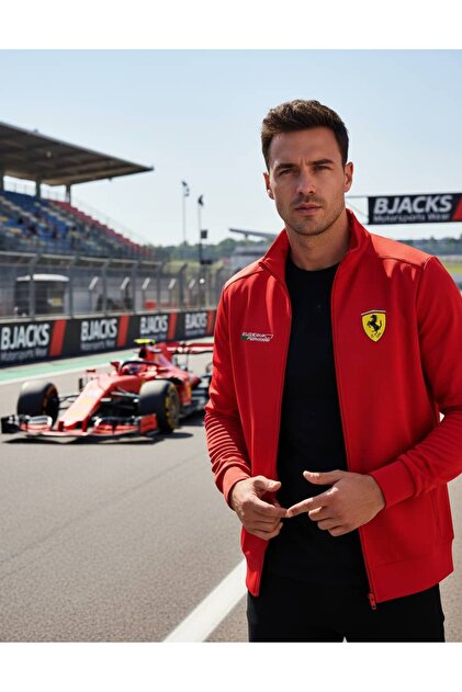 BJACKS Motorsports Wear Ferrari Motorsport Kırmızı Lycra Pamuk