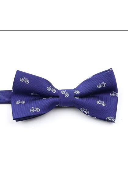 Papion pentru bărbați, 100% microfibră, țesătură jacquard, albastru, cu model de animale din desene animate, pentru petrecere, nuntă