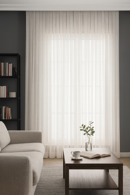 Aesthetic Modern Flaming Textured Pleated Tulle Curtain Living Room Bedroom Children's Room