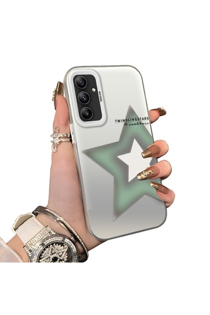 Samsung Galaxy A34 5g Compatible Star Pattern Matte Glossy Surface Impact Protection Colorful Silver Case