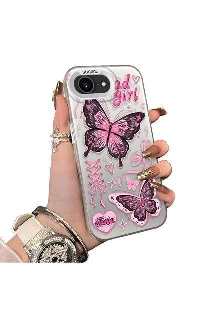 iPhone 16E/17E Compatible Hard Acrylic Back Silicone Edge Lens Protection Case
