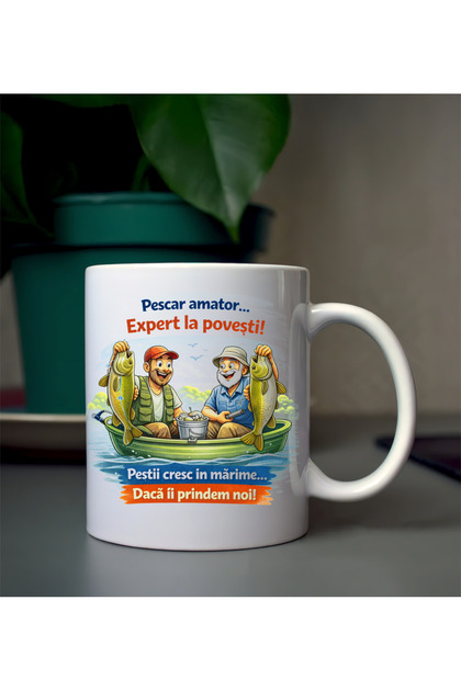 Cana ceramica personalizata pescari - mesaje haioase