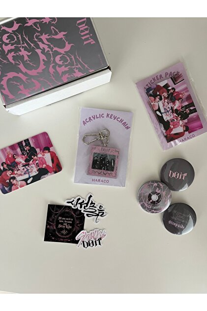Hara Company Stray Kids Kpop Grubu Do it Album Set (Rozet