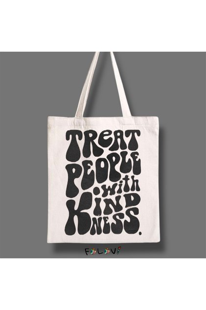 Black Written Cloth Bag