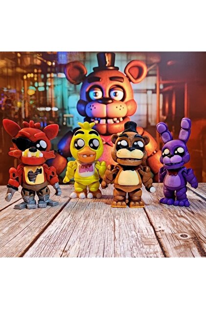 Giftbox3d FNAF 4'LÜ KARAKTER (HAREKETLİ) 10cm Five Nights At