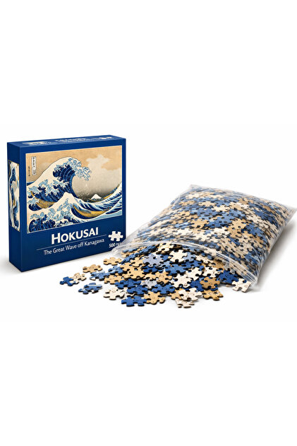 EXİN Hokusai The Great Wave off Kanagawa 500 Parça Ahşap Puzzle