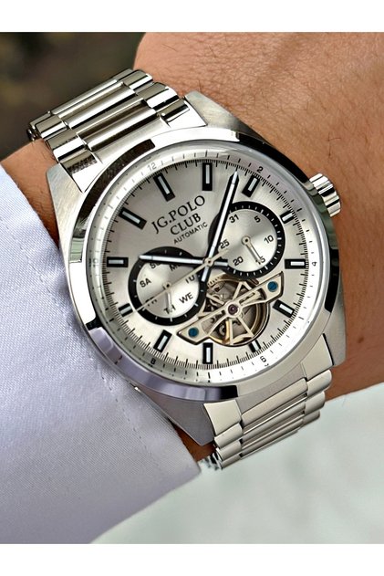 Automatic Silver Color 5 Atm Water Resistance Steel Case Men Wristwatch S04102Mr