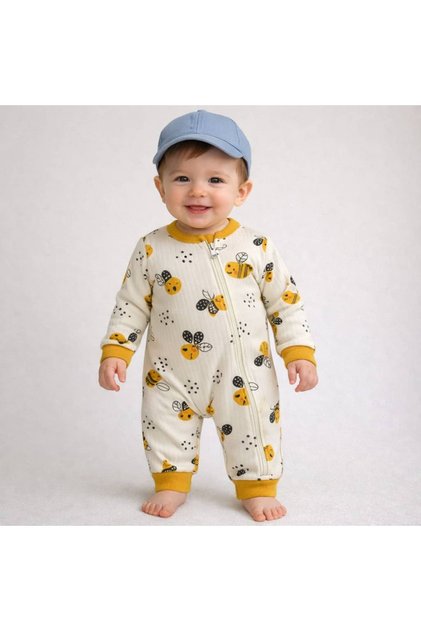 100% cotton zippered overalls