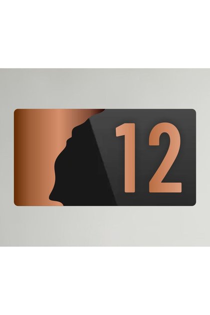 Bronze Plexiglass Horizontal Hotel - Apartment Site - Apartment Hotel Office Door Number - Door Number 12 Twelve