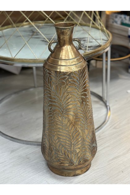 75 CM TELKARİ ESKİTME GOLD VAZO