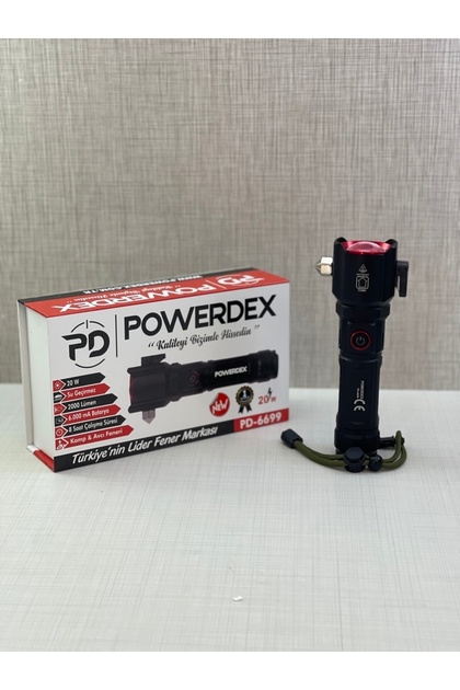 powerdex PD-6699 El ve Kamp Feneri | 20W, 2000 Lümen, 6000MAH