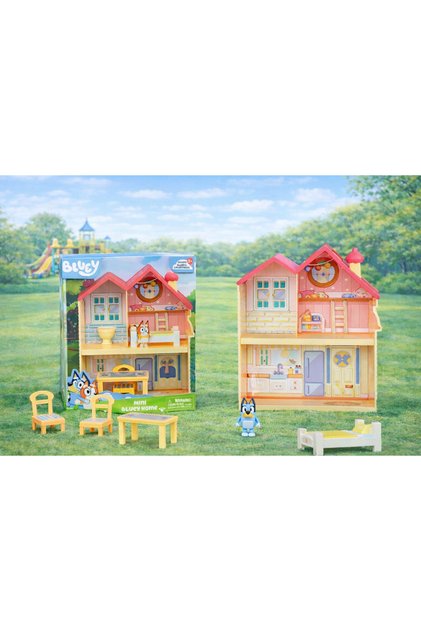 Bluey Mini Ev ve Figür Oyun Seti | Kompakt Taşınabilir Oyun Evi, 3+ Yaş Oyuncak