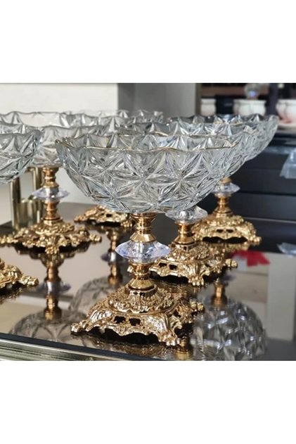 Paşabahçe Estrella Footed Bowl Set of 6 – Glass Serving Bowl, Dessert, Ice Cream & Snack Bowl