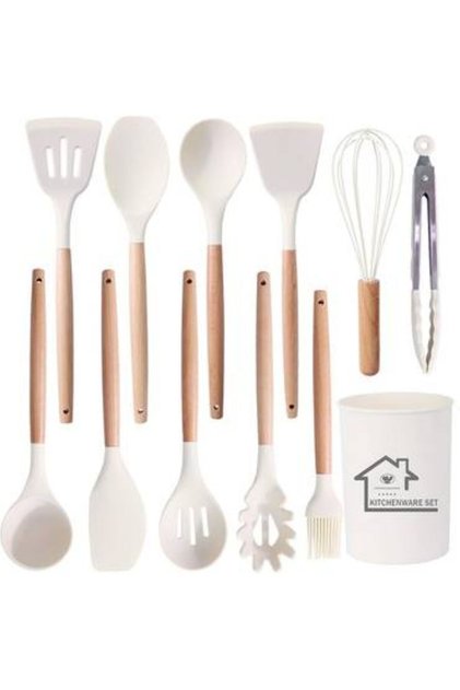 12-piece silicone cutlery set, white