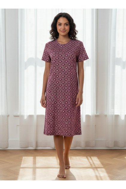Printed Sleepshirt with Short Sleeves
