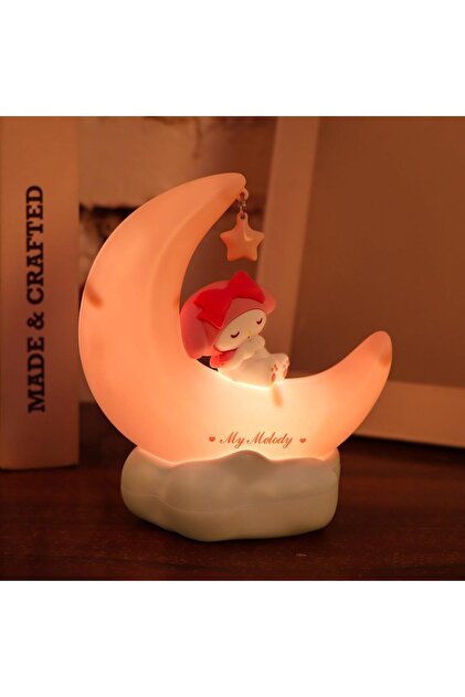 Ay Üzerinde Uyuyan My Melody Şarjlı Mini Gece Lambası