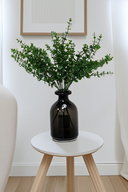 Plantă artificială 5 ramuri de eucalipt 40 cm verde închis