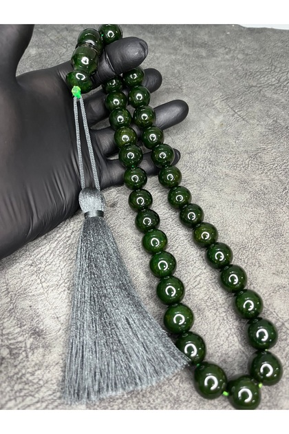 Giant Size Rope Tassel High-End Moire Crimped Amber Prayer Beads