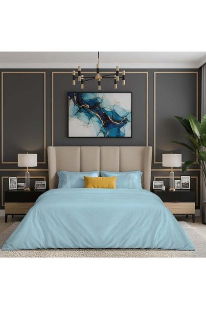 100% Cotton -250 TC Serenity Solids King Size Duvet Cover - Sky Blue