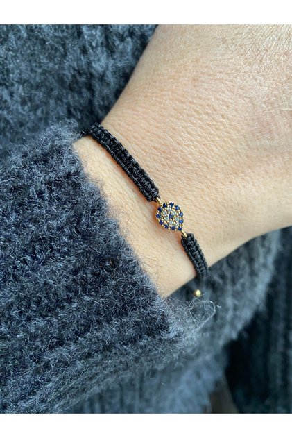 Bracelet for Women, Adjustable, Drop Model, with Evil Eye Stone Figure