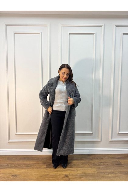 Smoked Long Teddy Coat